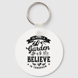 Retro Inspirational Gardening Gardener and Farmer Key Ring