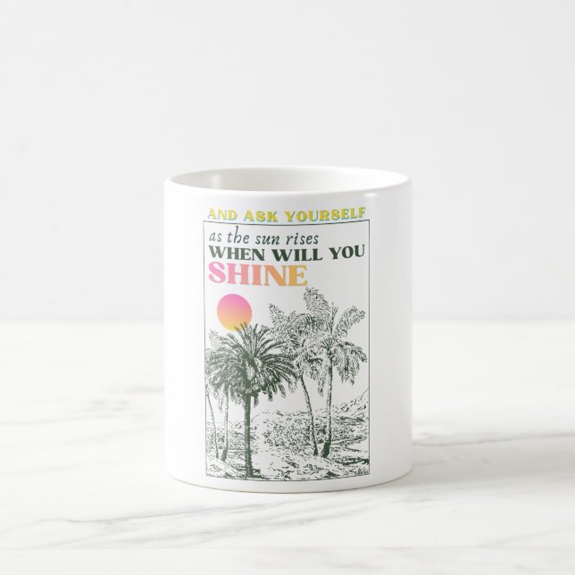 retro inspirational self care Quote  Coffee Mug (Center)