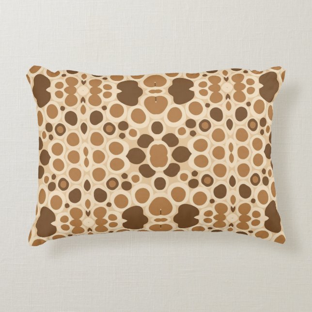 retro-inspired abstract pattern with soft organic  decorative cushion (Front)