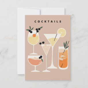 Retro-inspired cocktail thank you cards