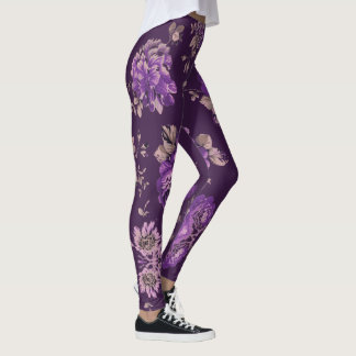 Retro-inspired Extra-Large Floral Print Leggings