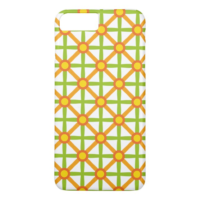 Retro Inspired Orange Green & Yellow Pattern Case-Mate iPhone Case (Back)