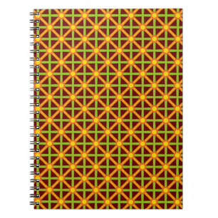 Retro Inspired Orange Green & Yellow Pattern Notebook