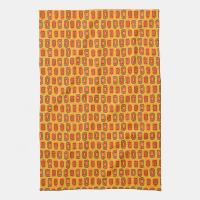 Retro Inspired Pattern Tea Towel (Vertical)