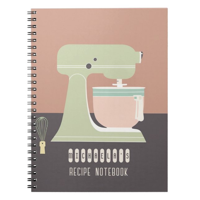 Retro-inspired personalised notebook for home chef (Front)