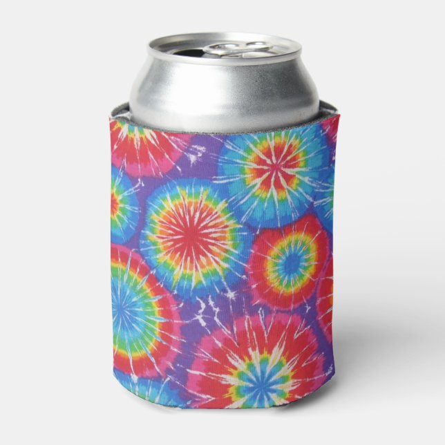 Retro-Inspired Tie Dye Can Cooler (Can Front)