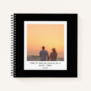 Retro instant photo couple friends names custom notebook