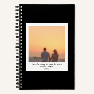 Retro instant photo couple friends names custom notebook