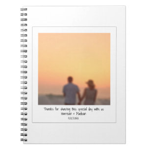 Retro instant photo couple friends names custom notebook