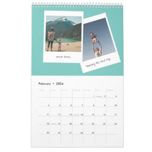 Retro instant photo family calendar