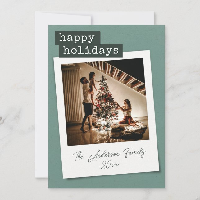 Retro Instant Photo Holiday Card (Front)