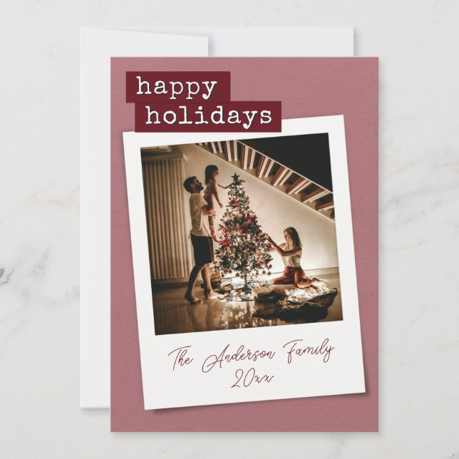 Retro Instant Photo Holiday Card (Front)