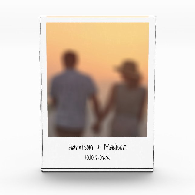 Retro instant photo name custom modern photo block (Front)