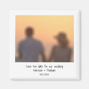 Retro instant photo name Save the Date Magnet