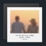 Retro instant photo name Save the Date magnet<br><div class="desc">Retro instant photo names date custom wedding Save the Date magnetic card.
with custom casual handwriting style text
great for couples,  family,  or just for yourself,  selfie photo magnet</div>