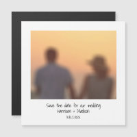 Retro instant photo name Save the Date magnet