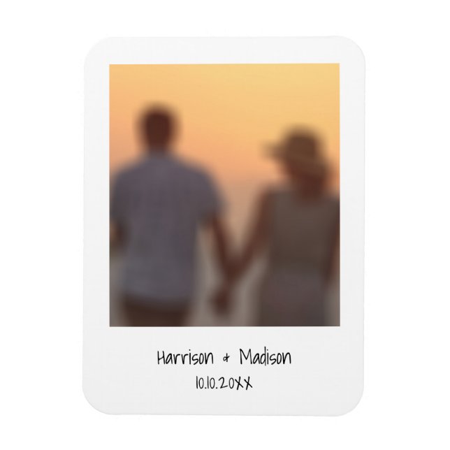 Retro instant photo names custom modern magnet (Vertical)