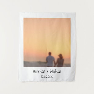 Retro instant photo names custom modern tapestry