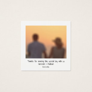 Retro instant photo names wedding favor card