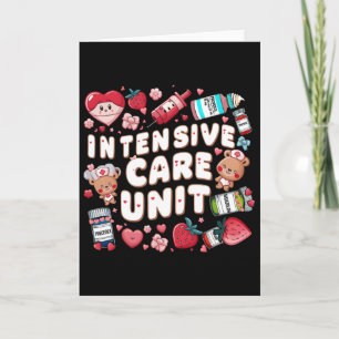 Retro Intensive Care Unit Nurse Tech Valentine Icu Card