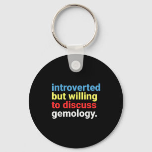 Retro Introverted But Gemology Lover Funny  Key Ring