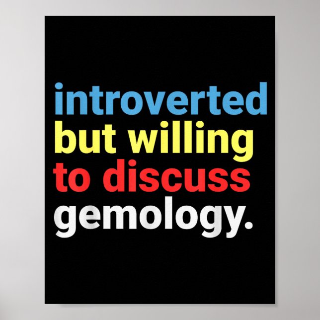 Retro Introverted But Gemology Lover Funny  Poster (Front)