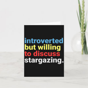 Retro Introverted But Willing Stargazing Lover Fun Card