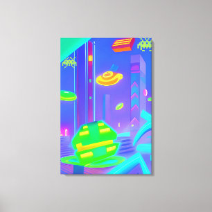 Retro Invaded Futurism Canvas Print