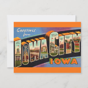 Retro Iowa City  Postcard