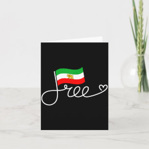 Retro iran flag freedom word art independence day  card