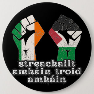 Retro Ireland Palestine Solidarity Fist revolution 6 Cm Round Badge