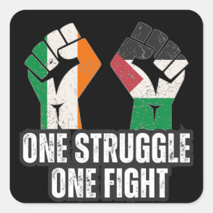 Retro Ireland Palestine Solidarity Fist revolution Square Sticker