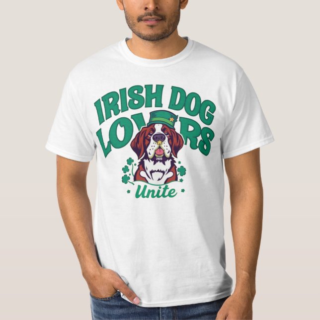 Retro Irish Dog Lovers – Irish Dog Lovers Unite T-Shirt (Front)
