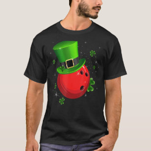 Retro Irish Hat Shamrock Bowling Sports St Patrick T-Shirt