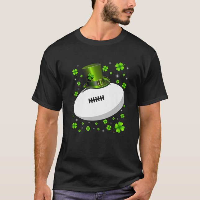 Retro Irish Rugby Shamrock Sports St. Patrick's Da T-Shirt (Front)