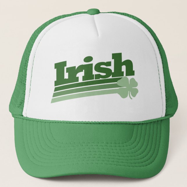 Retro Irish Shamrock Trucker Hat (Front)