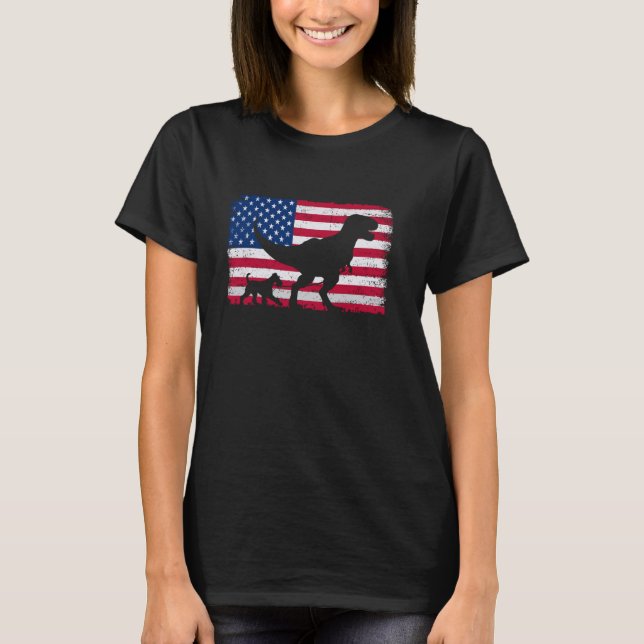 Retro Irish Terrier 4th of July US American Flag P T-Shirt (Front)