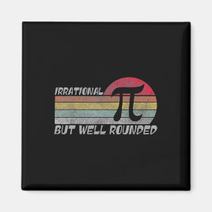 Retro Irrational But Well Rounded Funny Pi Day Mat Magnet