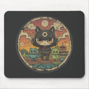 Retro Island Pals: Ninja Cat Crew Mouse Mat