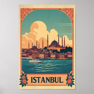 Retro Istanbul: Where East Meets West Poster