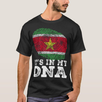 Retro It_s In My DNA Suriname Flag Fingerprint T-S T-Shirt