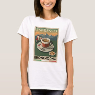 Retro Italian Espresso Art Cafe 1950s Poster T-Shirt