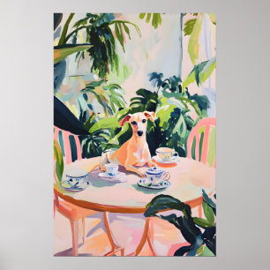 Retro Italian Greyhound Poster, Greyhound Oil Poster