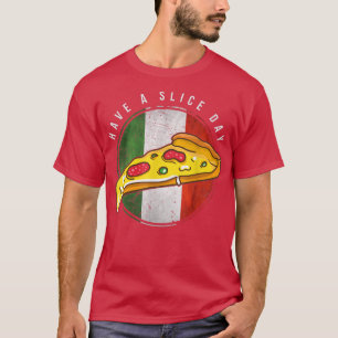 Retro Italy Flag Italian Pizza Slice Funny Italia T-Shirt