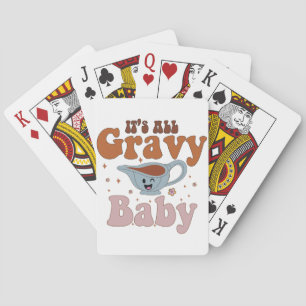 Retro Its All Gravy Baby Vintage Fall Thanksgiving Playing Cards