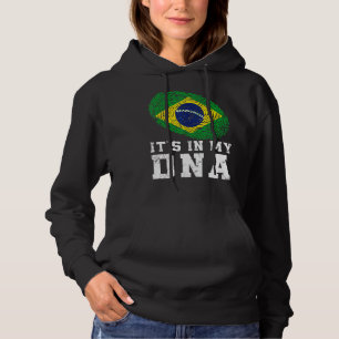 Retro It's In My Dna Brazil Flag Patriotic Hoodie
