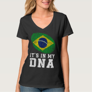 Retro It's In My Dna Brazil Flag Patriotic T-Shirt