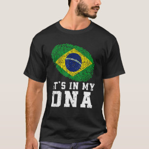 Retro It's In My Dna Brazil Flag Patriotic T-Shirt