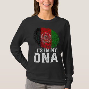 Retro It's In My Dna Fingerprint Afghanistan Flag T-Shirt