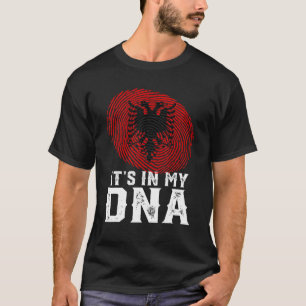 Retro It's In My Dna Fingerprint Albania Flag T-Shirt